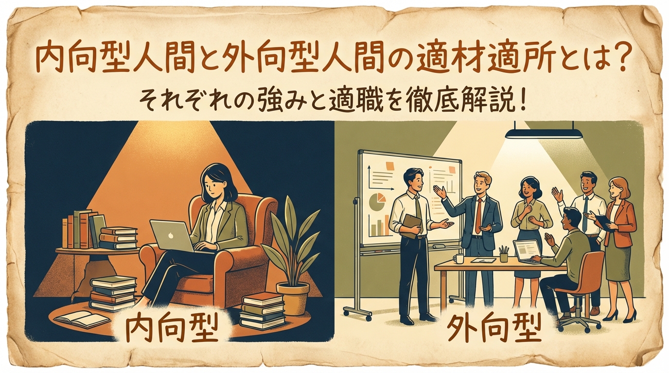 内向型人間と外向型人間の適材適所とは？それぞれの強みと適職を徹底解説！