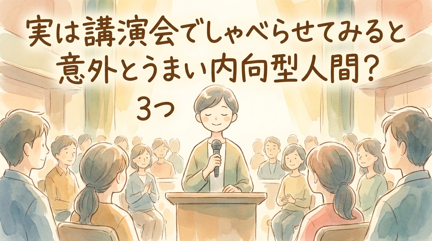 実は講演会でしゃべらせてみると意外とうまい内向型人間？3つの理由や成功例を解説！